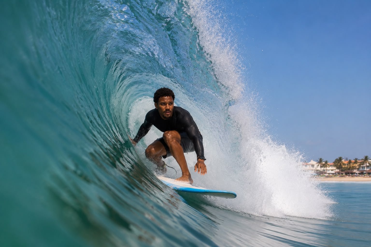 Surfista dentro un'onda a Sal